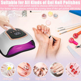 Manicure Table Lamp 300W, Best At Home Gel Nail Lamp with 72 Beads, Nail Table Light with 4 Timers Setting